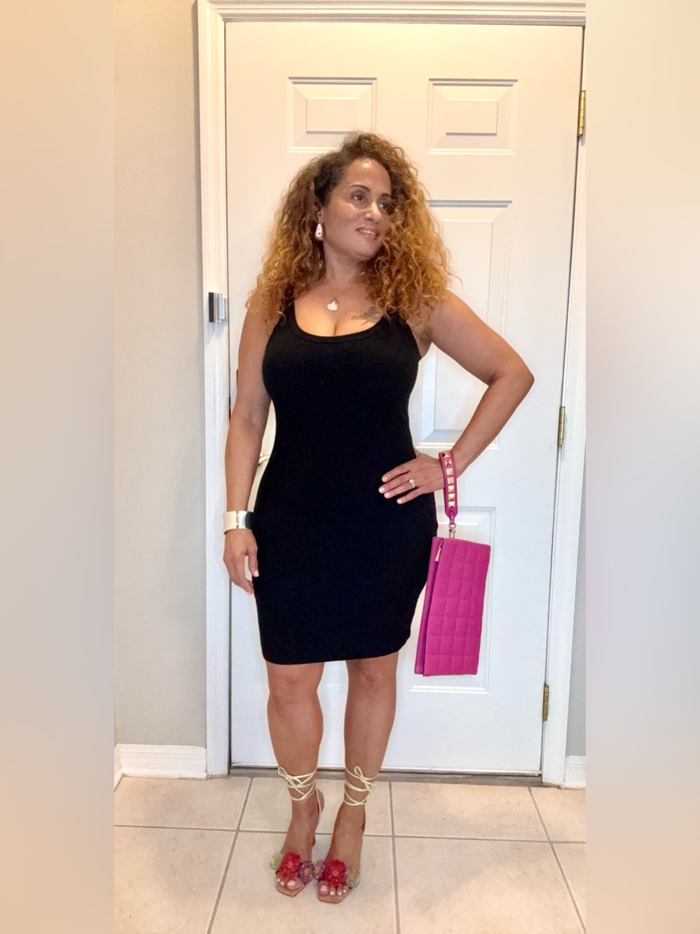 Black ribbed tank dress from Express
